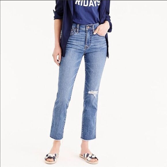 J. Crew Vintage Raw Hem Straight Jeans size 26T - Picture 1 of 6